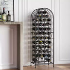 Range-bouteilles moderne en fer forgé décoratif et portable de 45 bouteilles