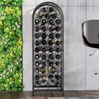 Range-bouteilles moderne en fer forgé décoratif et portable de 45 bouteilles