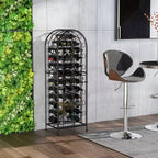 Range-bouteilles moderne en fer forgé décoratif et portable de 45 bouteilles