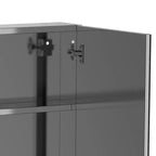 Armoire de toilette avec miroir, 24x26 pouces, en acier inoxydable, meuble de rangement mural avec portes doubles, argenté