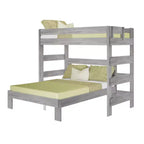 Lit superposé moderne en bois massif style ferme, lit superposé en L double au-dessus de la reine pour enfants