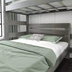 Lit superposé moderne en bois massif style ferme, lit superposé en L double au-dessus de la reine pour enfants
