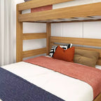 Lit superposé moderne en bois massif style ferme, lit superposé en L double au-dessus de la reine pour enfants