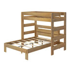 Lit superposé moderne en bois massif style ferme, lit superposé en L double au-dessus de la reine pour enfants