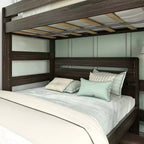 Lit superposé moderne en bois massif style ferme, lit superposé en L double au-dessus de la reine pour enfants