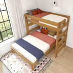 Lit superposé moderne en bois massif style ferme, lit superposé en L double au-dessus de la reine pour enfants