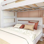 Lit superposé moderne en bois massif style ferme, lit superposé en L double au-dessus de la reine pour enfants