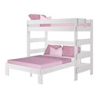 Lit superposé moderne en bois massif style ferme, lit superposé en L double au-dessus de la reine pour enfants