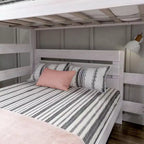 Lit superposé moderne en bois massif style ferme, lit superposé en L double au-dessus de la reine pour enfants