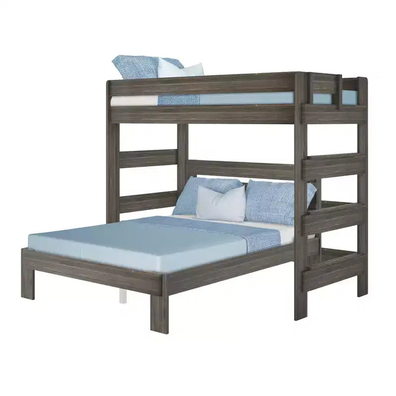 Lit superposé moderne en bois massif style ferme, lit superposé en L double au-dessus de la reine pour enfants