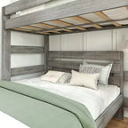 Lit superposé moderne en bois massif style ferme, lit superposé en L double au-dessus de la reine pour enfants